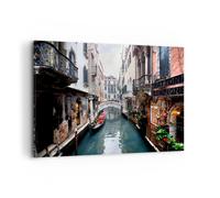 Quadro su Tela 100x70cm Barca ponte turismo venezia Stampe Immagini Murale