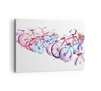 Quadro su Tela 100x70cm Biciclette estate il colore la ruota Stampe Murale