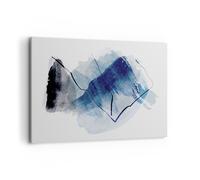 Quadro su Tela 100x70cm Blu Nero Astrazione Stampe Immagini Quadri Murale