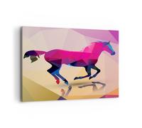Quadro su Tela 100x70cm Cavallo animali geometria diamante Stampe Murale
