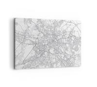 Quadro su Tela 100x70cm Città mappa Berlino Stampe Immagini Quadri Murale