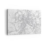 Quadro su Tela 100x70cm Stampe da Parete Città Mappa Roma Grandi Decorazione Murale Camera da Letto Cucina 1 pezzo Quadri Moderni Soggiorno Grafica Immagini Wall Art Canvas AA100x70-4682