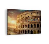 Quadro su Tela 100x70cm Coloseum Roma Architettura Italia Stampe Immagini Murale