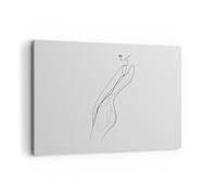 Quadro su Tela 100x70cm Contorno Donna Minimalismo Stampe Immagini Quadri Murale