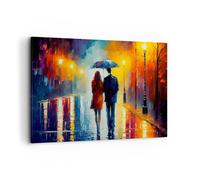 Quadro su Tela 100x70cm Coppia Romantico Camminare Stampe Immagini Quadri Murale