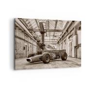 Quadro su Tela 100x70cm Formula 1 Corsa Retro Stampe Immagini Quadri Murale