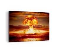 Quadro su Tela 100x70cm Guerra bomba nucleare funghi apocalisse Stampe Murale