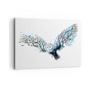 Quadro su Tela 100x70cm Gufo selvatico foresta volo Stampe Immagini Murale