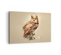 Quadro su Tela 100x70cm gufo uccello natura Stampe Immagini Quadri Murale