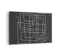 Quadro su Tela 100x70cm In bianco e nero labirinto linea Stampe Immagini Murale