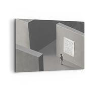 Quadro su Tela 100x70cm Labirinto grigio perduto Stampe Immagini Quadri Murale