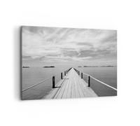 Quadro su Tela 100x70cm Legno ponte mare Stampe Immagini Quadri Moderni Murale