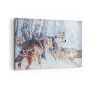 Quadro su Tela 100x70cm lupo animale foresta Stampe Immagini Quadri Murale