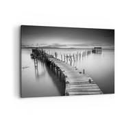 Quadro su Tela 100x70cm Stampe da Parete mare ponte paesaggio natura Grandi Decorazione Murale Camera da Letto Cucina 1 pezzo Quadri Moderni Soggiorno Grafica Immagini Wall Art Canvas AA100x70-3082
