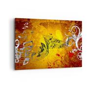 Quadro su Tela 100x70cm Musica concerto divertimento fiore Stampe Murale