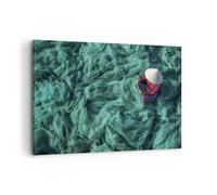 Quadro su Tela 100x70cm Rete Pescatore Vietnam Stampe Immagini Quadri Murale
