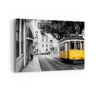 Quadro su Tela 100x70cm Stampe da Parete Retrò Tram Architettura Grandi Decorazione Murale Camera da Letto Cucina 1 pezzo Quadri Moderni Soggiorno Grafica Immagini Wall Art Canvas AA100x70-5302