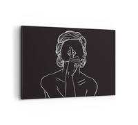 Quadro su Tela 100x70cm Stampe da Parete Donna Disegno Linea Grandi Decorazione Murale Camera da Letto Cucina 1 pezzo Quadri Moderni Soggiorno Grafica Immagini Wall Art Canvas AA100x70-5311