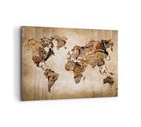 Quadro su Tela 100x70cm Stampe da Parete mappa mondo moderno Grandi Decorazione Murale Camera da Letto Cucina 1 pezzo Quadri Moderni Soggiorno Grafica Immagini Wall Art Canvas AA100x70-3590