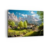 Quadro su Tela 100x70cm Montagne Paesaggio Alpi Stampe Immagini Quadri Murale