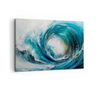 Quadro su Tela 100x70cm Stampe da Parete Oceano Onda Pezzo Grandi Decorazione Murale Camera da Letto Cucina 1 pezzo Quadri Moderni Soggiorno Grafica Immagini Wall Art Canvas AA100x70-6018