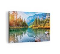 Quadro su Tela 100x70cm Stampe da Parete Paesaggio montagne alba Grandi Decorazione Murale Camera da Letto Cucina 1 pezzo Quadri Moderni Soggiorno Grafica Immagini Wall Art Canvas AA100x70-4456