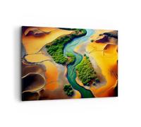 Quadro su Tela 100x70cm Stampe da Parete Paesaggio Natura Fiume Grandi Decorazione Murale Camera da Letto Cucina 1 pezzo Quadri Moderni Soggiorno Grafica Immagini Wall Art Canvas AA100x70-6003