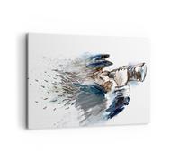 Quadro su Tela 100x70cm testa illusione binocolo uomo Stampe Immagini Murale