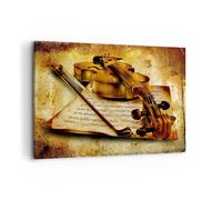 Quadro su Tela 100x70cm Violino strumento note Stampe Immagini Quadri Murale