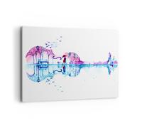 Quadro su Tela 100x70cm Violino Walk la pioggia le attività Stampe Murale