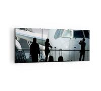 Quadro su Tela 120x50cm Aeroplano Aeroporto Passeggeri Stampe Immagini Murale