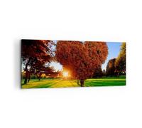 Quadro su Tela 120x50cm Albero parco primavera cuore Stampe Immagini Murale