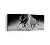 Quadro su Tela 120x50cm Andaluso Cavalli Galoppo Stampe Immagini Quadri Murale