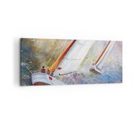 Quadro su Tela 120x50cm Barca a vela immagine regata Stampe Immagini Murale