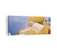 Quadro su Tela 120x50cm Casa appartamento edificio grecia Stampe Immagini Murale