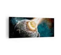 Quadro su Tela 120x50cm Cataclismo Apocalisse Cometa Esplosione Stampe Murale