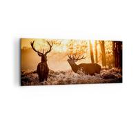 Quadro su Tela 120x50cm Cervo erica animale Stampe Immagini Quadri Murale