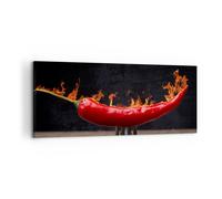 Quadro su Tela 120x50cm Chilli Paprika biologica l'agricoltura Stampe Murale