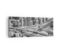 Quadro su Tela 120x50cm Città grattacieli autostrada Stampe Immagini Murale