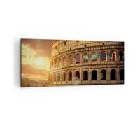 Quadri Moderni Soggiorno Coloseum Roma Architettura Italia Quadro su Tela 120x50cm Stampe da Parete Camera da Letto 1 pezzo Wall Art Canvas Grandi Decorazione Murale Grafica Immagini AB120x50-2966