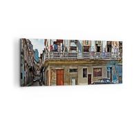 Quadro su Tela 120x50cm Cuba L'Avana balcone Stampe Immagini Quadri Murale