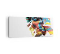 Quadro su Tela 120x50cm Dipinto Viso Moderno Stampe Immagini Quadri Murale
