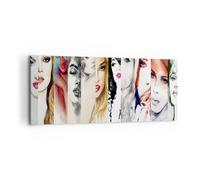Quadro su Tela 120x50cm Donne Bellezza Lady Illustrazione Stampe Immagini Murale