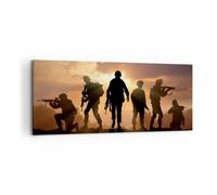 Quadro su Tela 120x50cm Esercito Armi Sole militare Stampe Immagini Murale