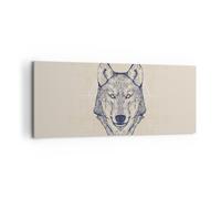 Quadro su Tela 120x50cm husky cane ritratto manifesto Stampe Immagini Murale
