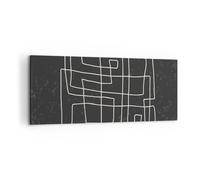 Quadro su Tela 120x50cm In bianco e nero labirinto linea Stampe Immagini Murale