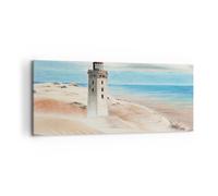 Quadro su Tela 120x50cm Lanterna mare immagine Stampe Immagini Quadri Murale