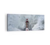 Quadro su Tela 120x50cm Lanterna Mare Tempesta Stampe Immagini Quadri Murale