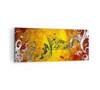 Quadro su Tela 120x50cm Musica concerto divertimento fiore Stampe Murale