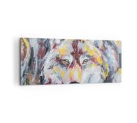 Quadro su Tela 120x50cm Olio lupo cane Stampe Immagini Quadri Moderni Murale